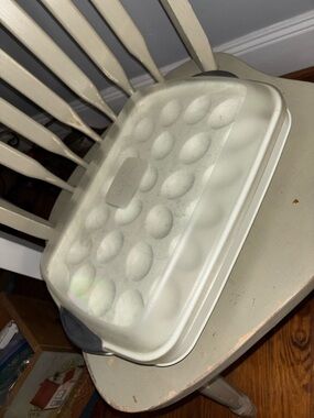 Pampered Chef Egg Carrier in Cream and Gray charcuterie too
